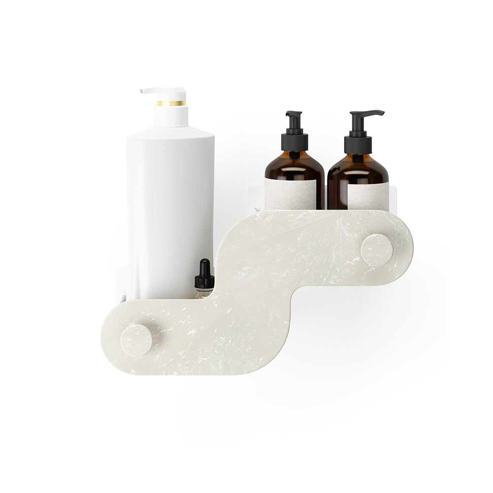 Nami Adhesive Shower Bins, Set of 2 - Ocean Sand
