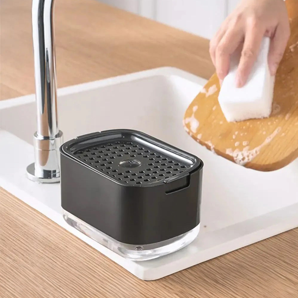 Neat Soap Dispensing Sponge Holder - Black