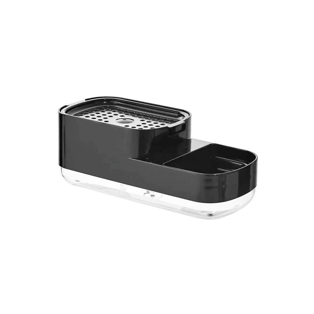 Neat Soap Dispensing Sponge Holder With Scrubber Rest - Black