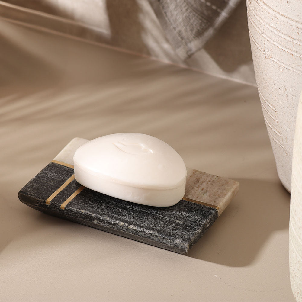Nera Marble Soap Dish - Beige & Black