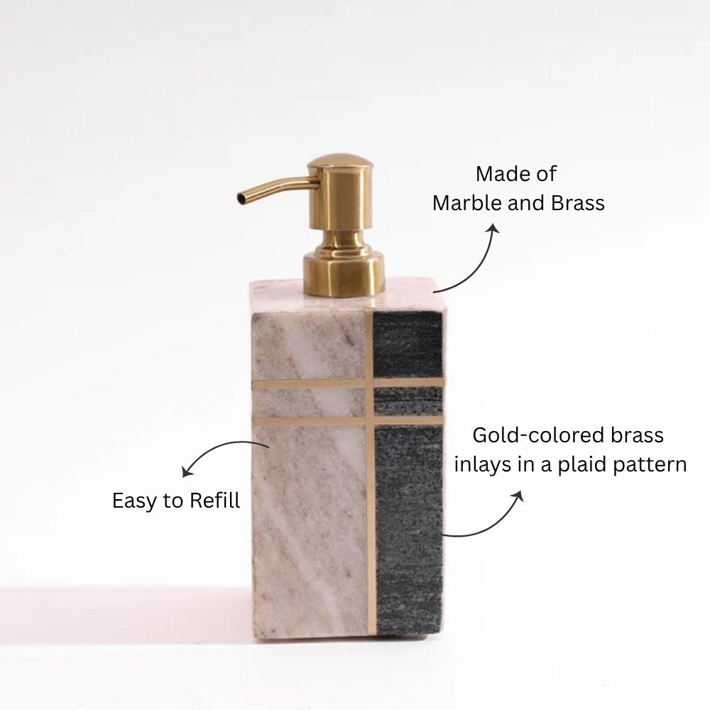 Nera Marble Soap Dispenser - Beige & Black