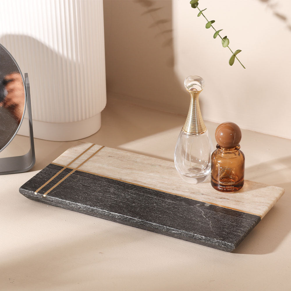 Nera Marble Valet Tray - Beige & Black
