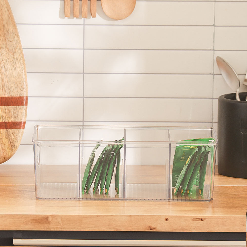 Nest Divided Storage Bin Medium - Clear