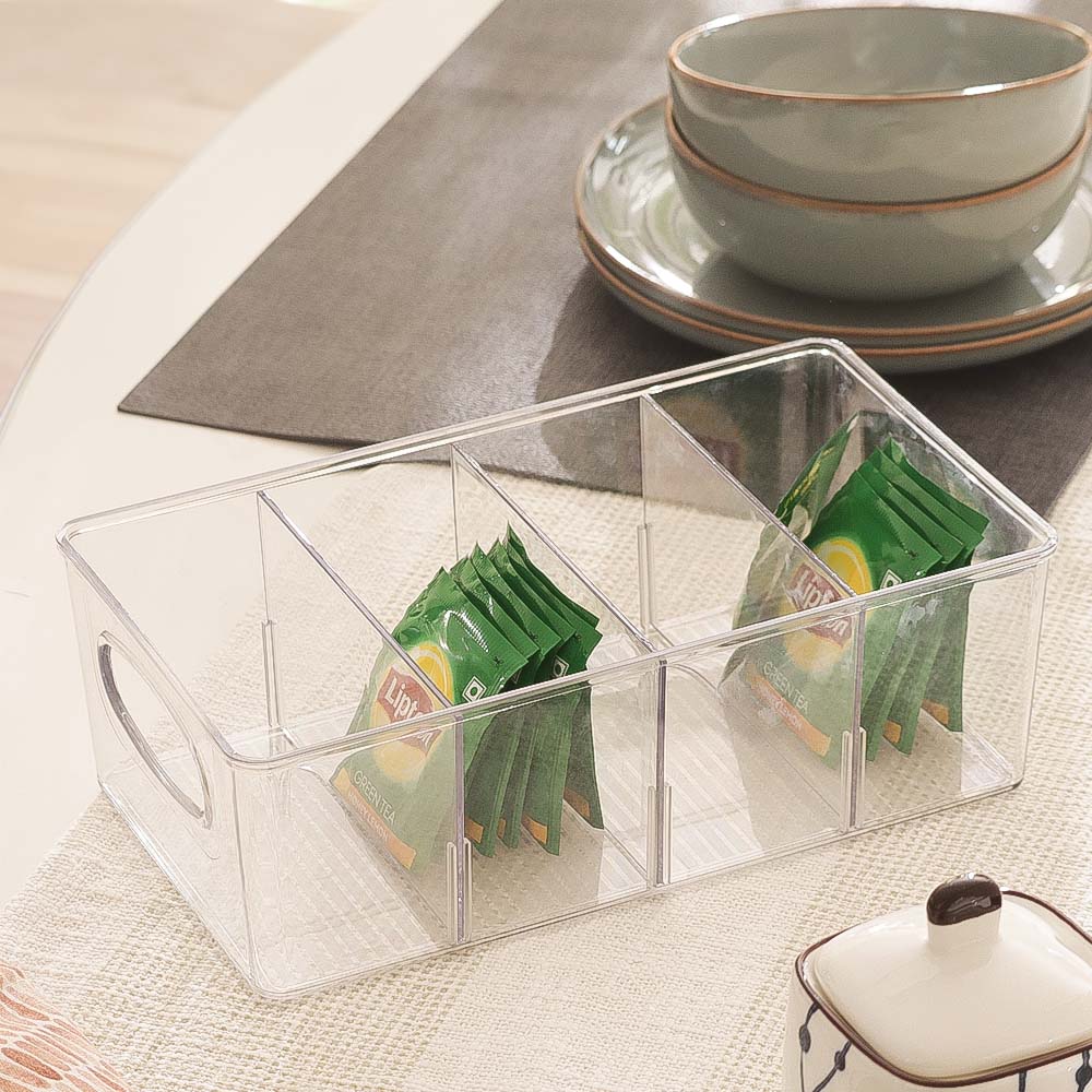 Nest Divided Storage Bin Medium - Clear