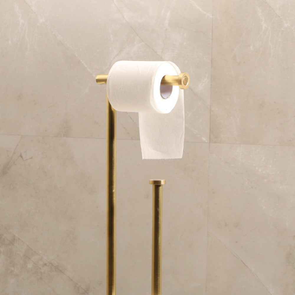 Nevis Marble Toilet Roll Holder with Storage - White Gold