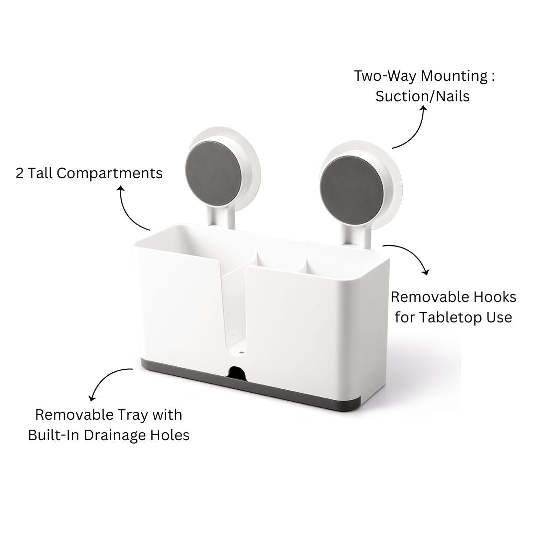 Elys Sectioned Wall Shelf - White