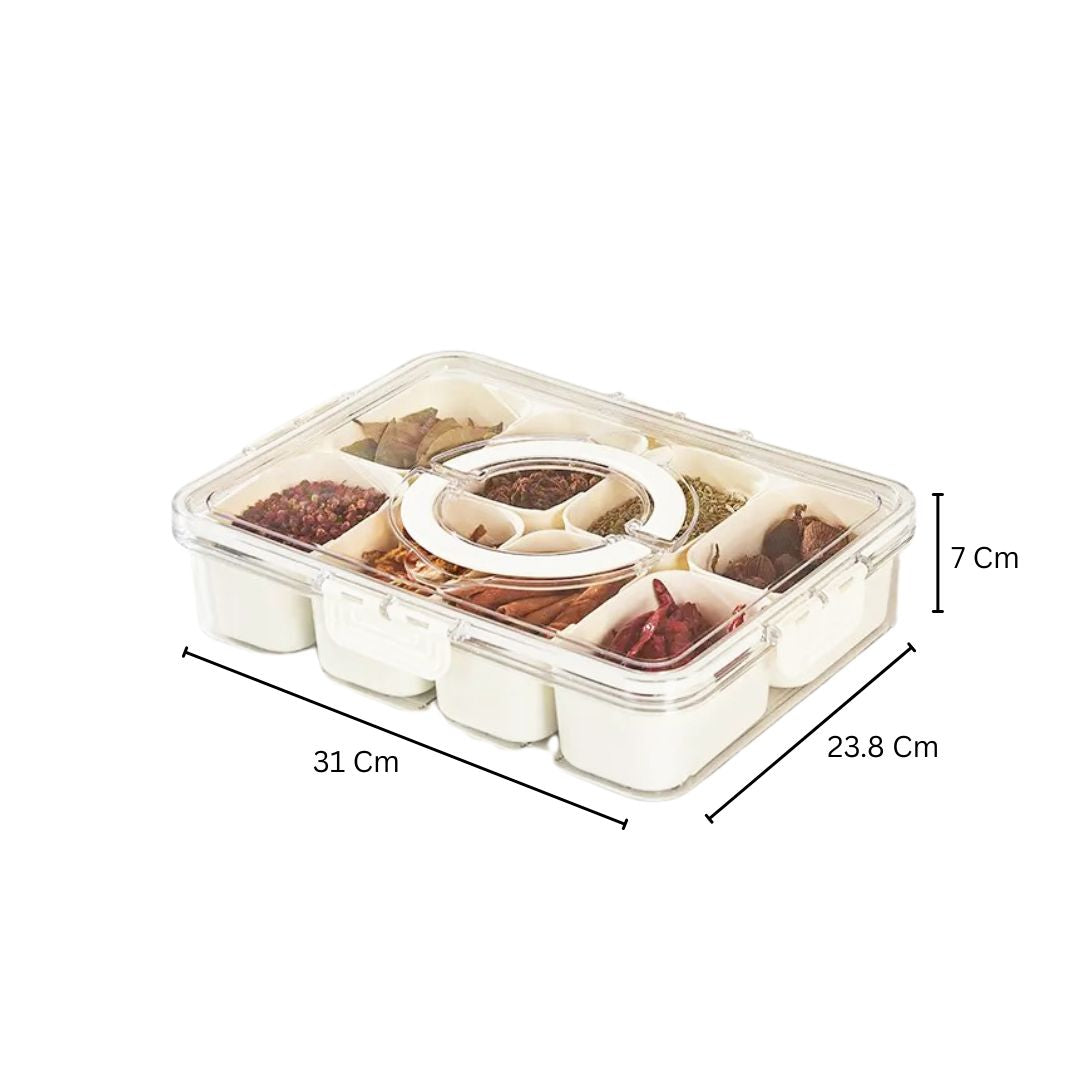 Rectangular Spice Storage Box with Lid - Cream