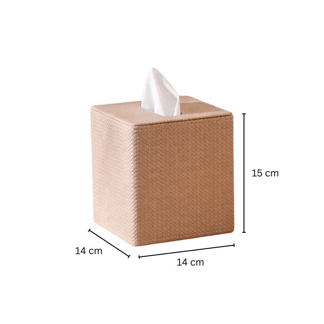 Trey Square Tissue Box Holder - Beige