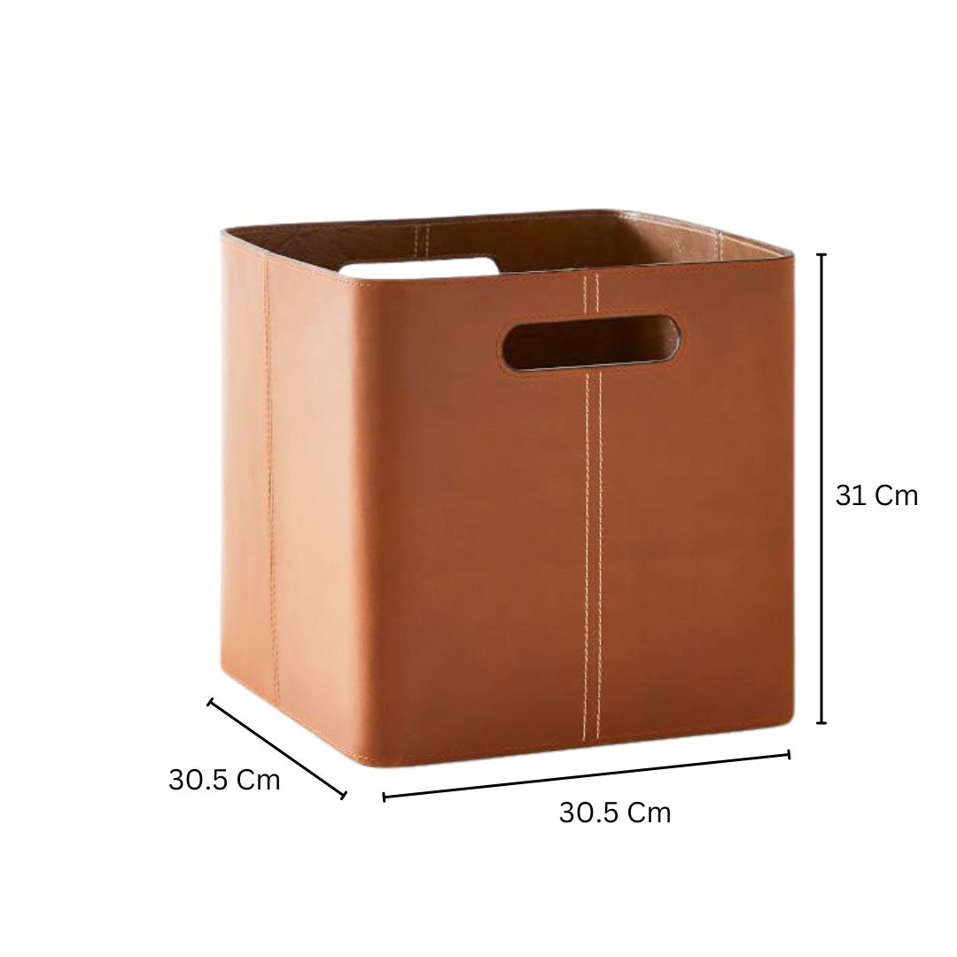 Salle Square Storage Bins, Set of 2 - Auburn