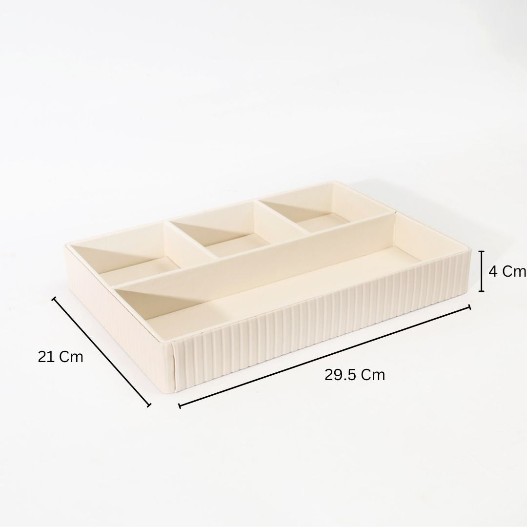 Stripes Organiser Tray Medium - Ivory