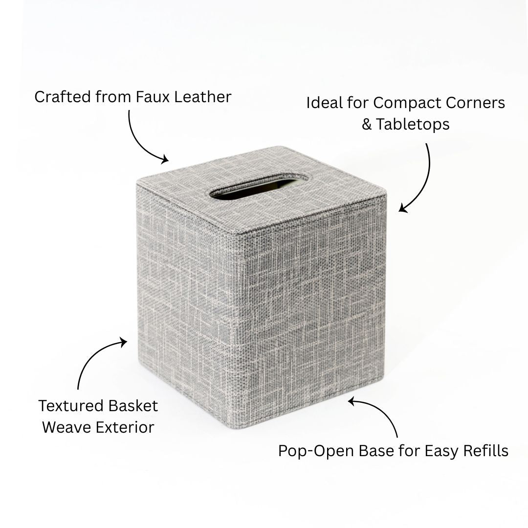 Monte Square Tissue Box Holder - Graphite