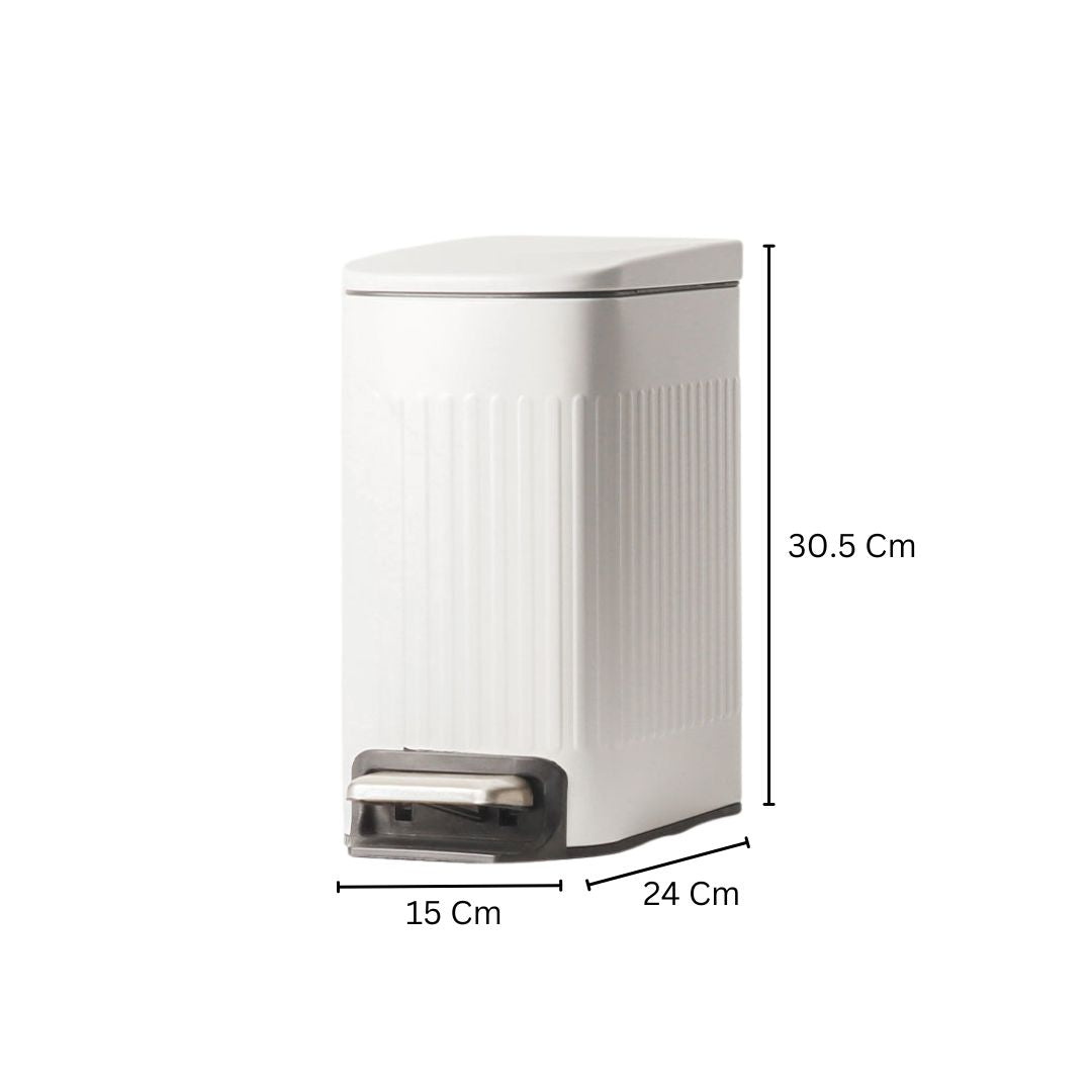 Lines Slim Pedal Bin 6L - White