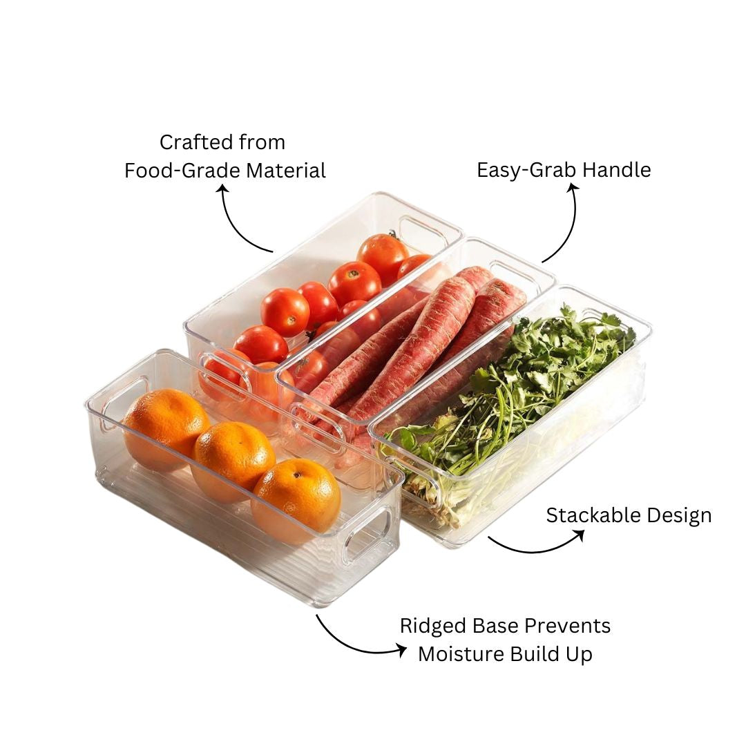 Nest Stackable Fridge Bins Small, Set of 6 - Clear