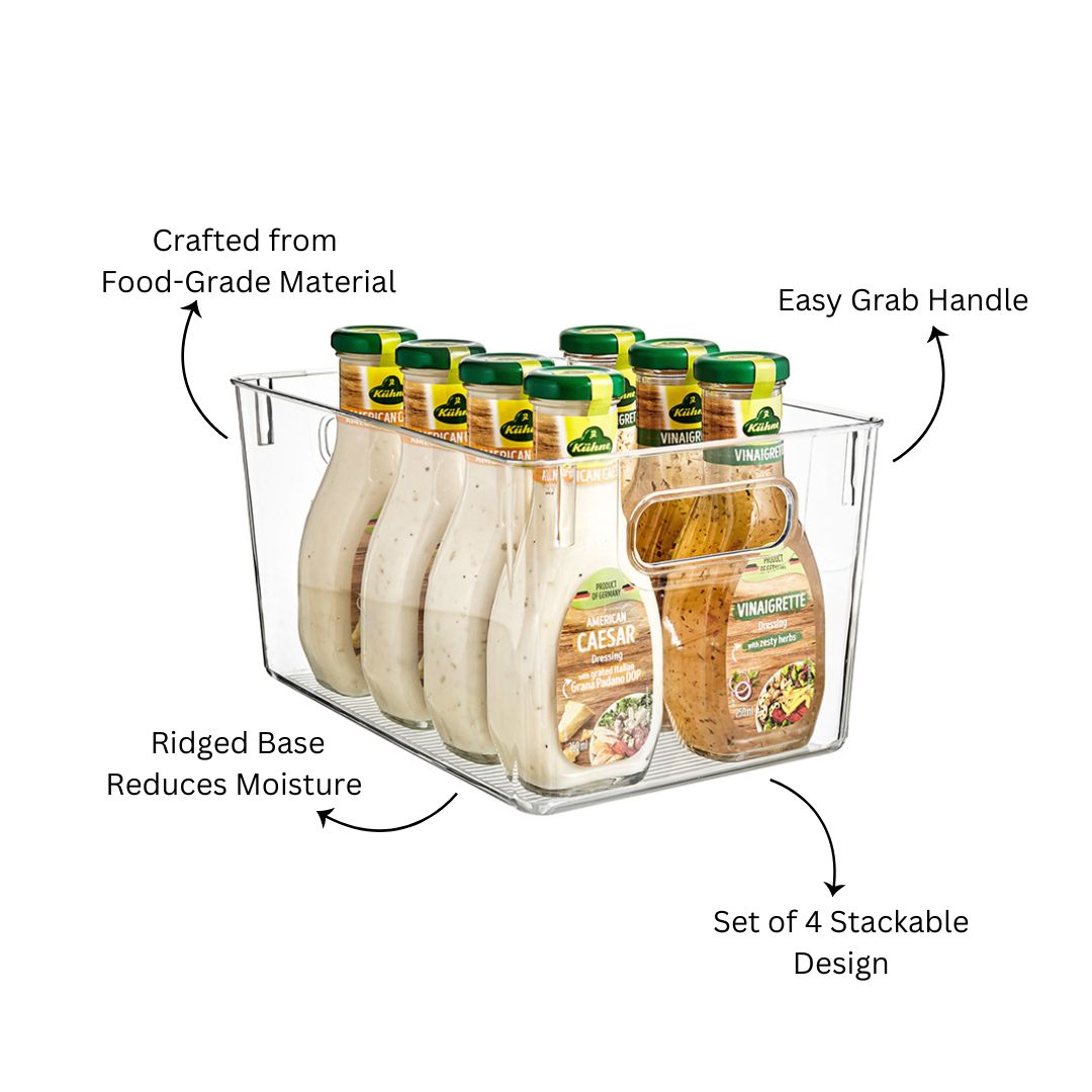 Nest Fridge Bins Large, Set of 4 - Clear