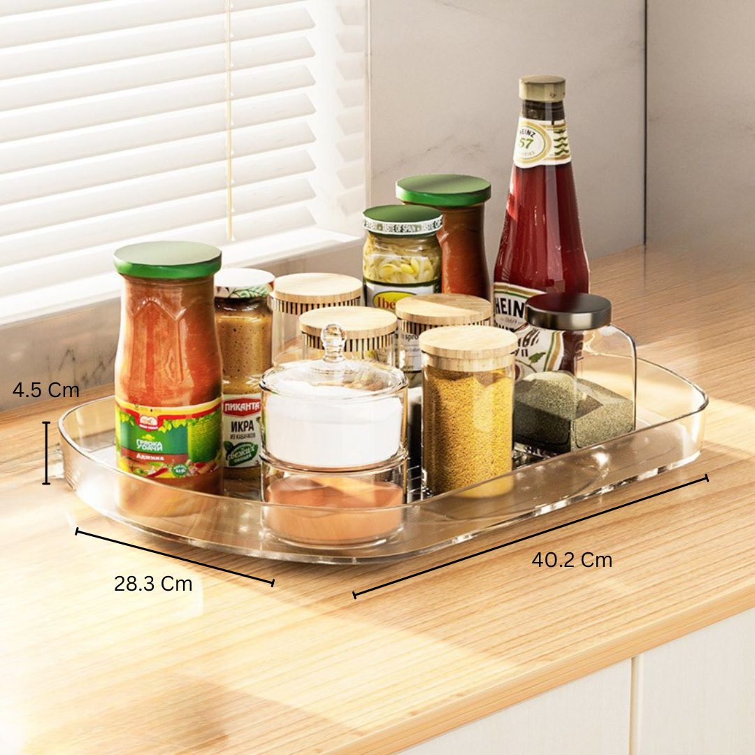 Slide-Out Oval Turntable - Clear