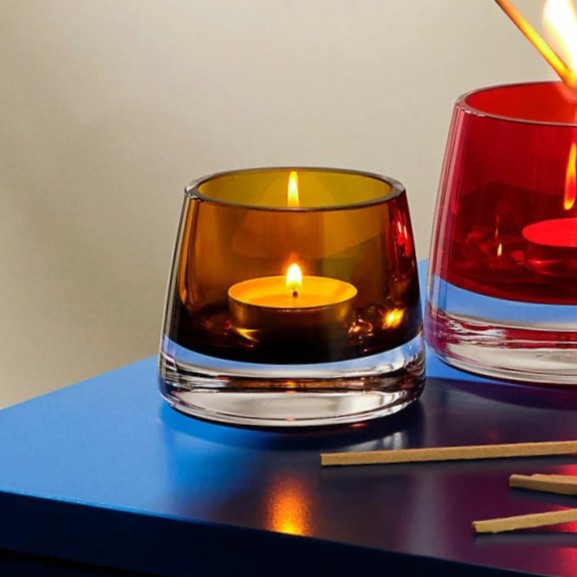 Joy Votive Holder, Set of 2 - Amber