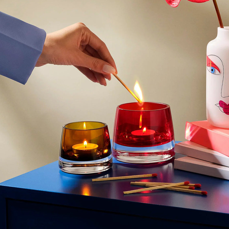 Joy Votive Holder, Set of 2 - Amber