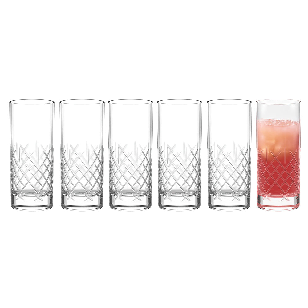 New York Club Long Drink Glasses 380ml, Set of 6