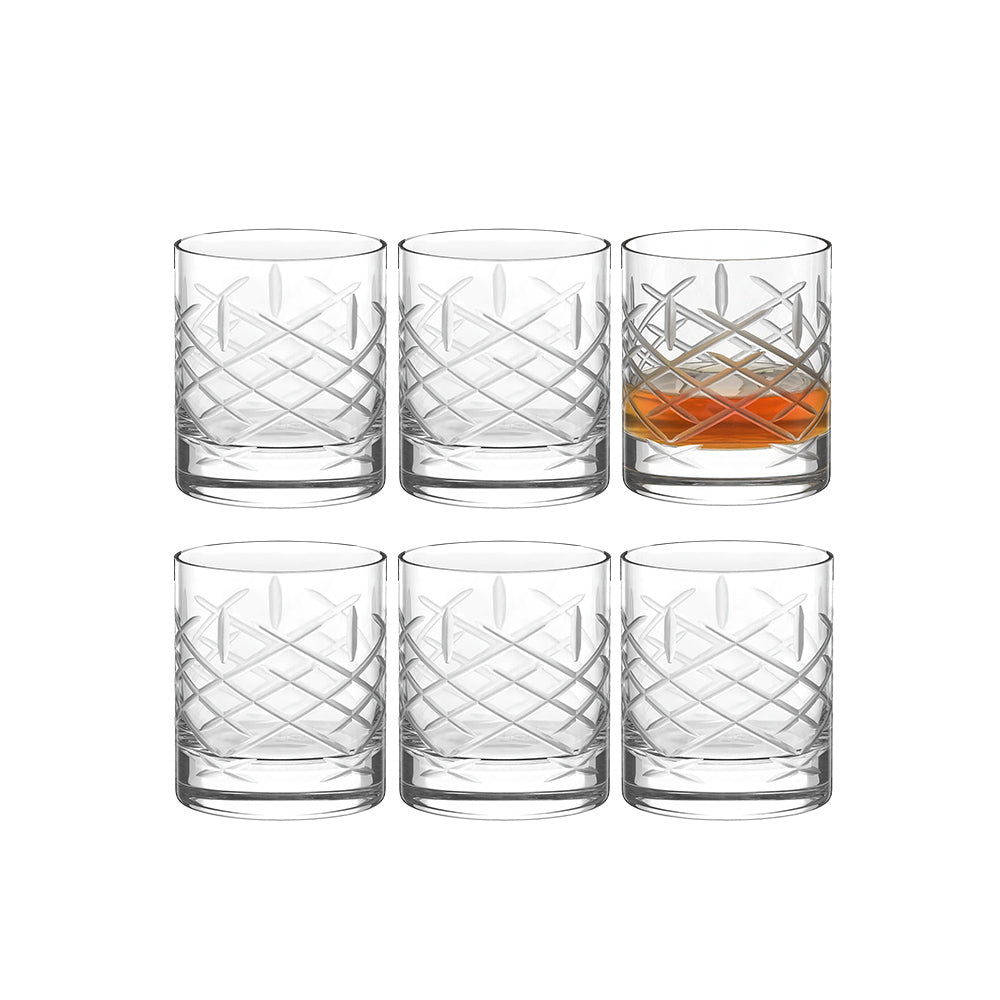 New York Club Whiskey Tumblers 320ml, Set of 6