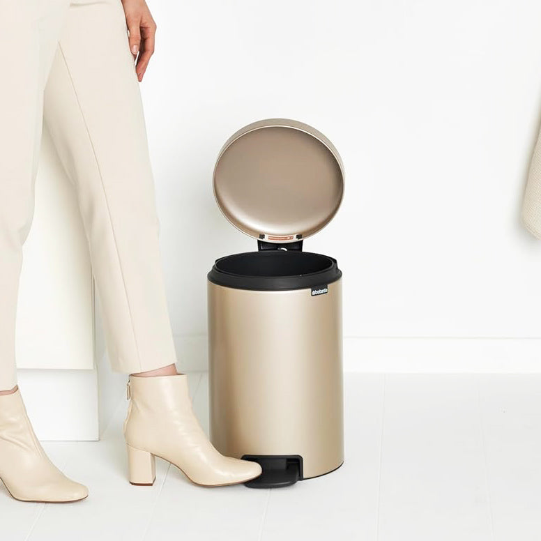 NewIcon Pedal Bin 12L - Metallic Gold