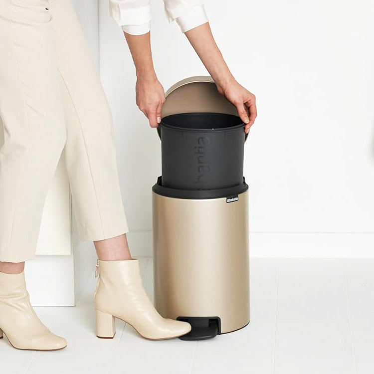 NewIcon Pedal Bin 12L - Metallic Gold