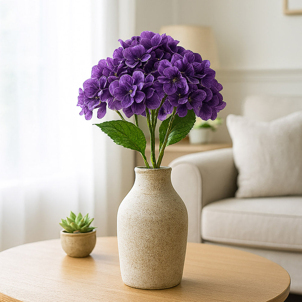 Nippon Hydrangea Faux Stem - Purple