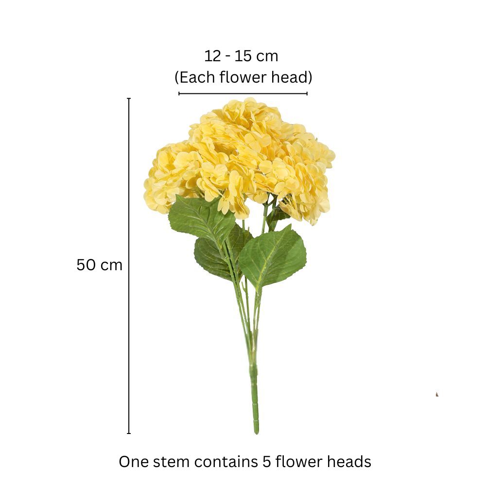 Nippon Soft-Touch Hydrangea Faux Stem - Butter Yellow