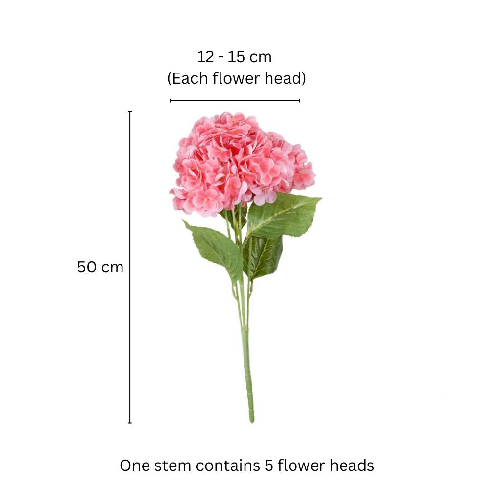 Nippon Soft-Touch Hydrangea Faux Stem - Hot Pink