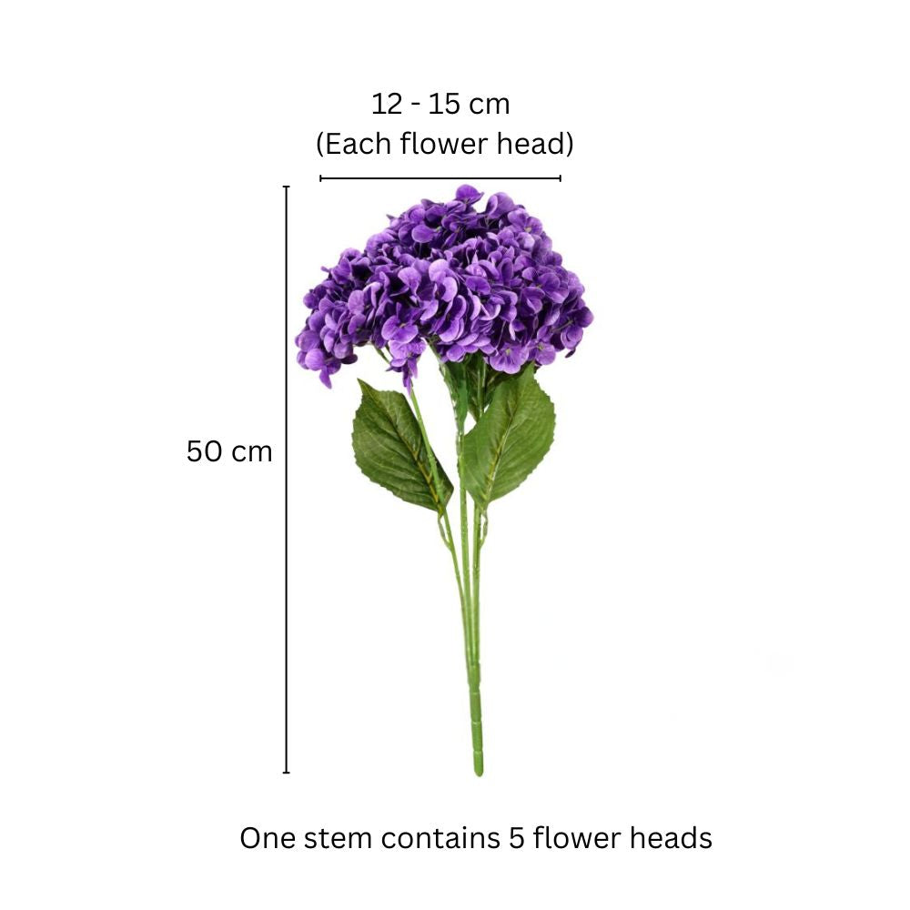 Nippon Soft-Touch Hydrangea Faux Stem - Purple