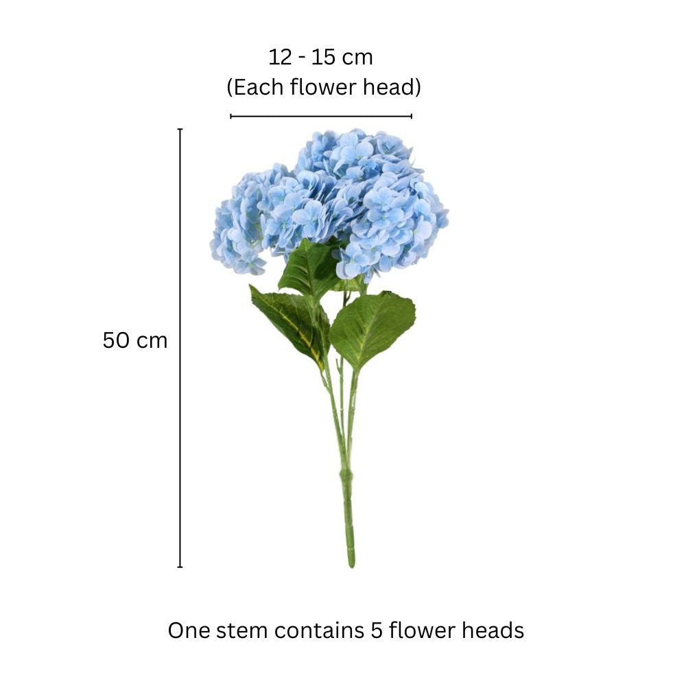 Nippon Soft-Touch Hydrangea Faux Stem - Sky Blue