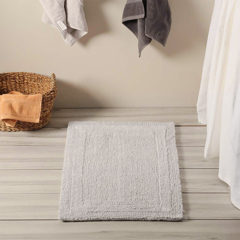 Noa Reversible Tufted Bathmat - Light Grey