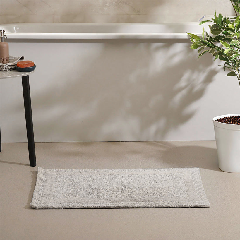Noa Reversible Tufted Bathmat - Light Grey