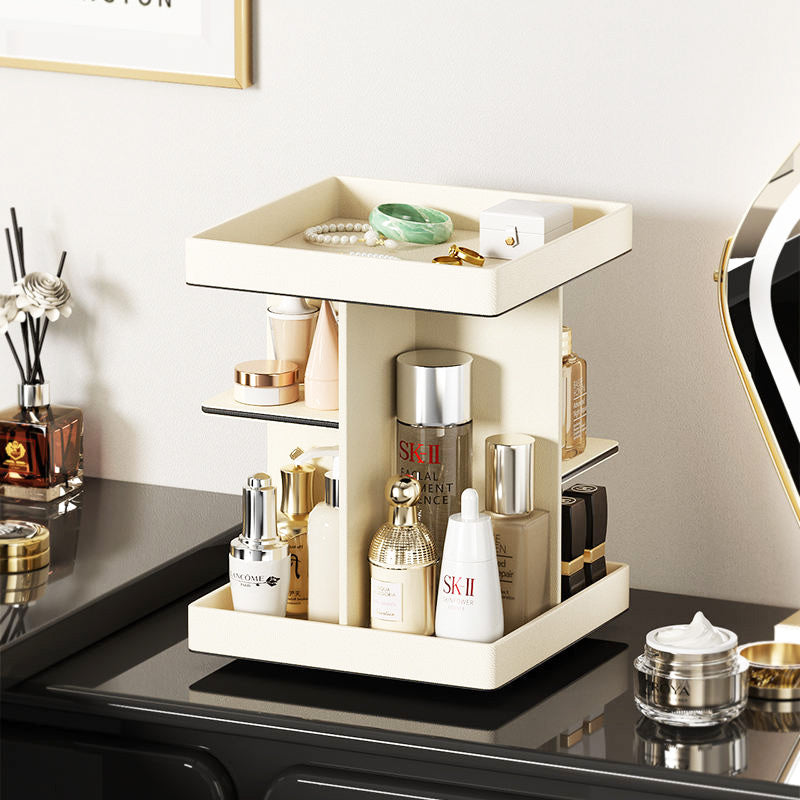 Node Tiered Rotating Cosmetic Organiser - Ivory
