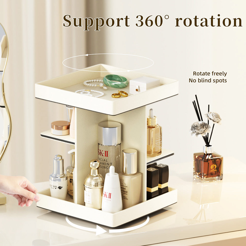 Node Tiered Rotating Cosmetic Organiser - Ivory