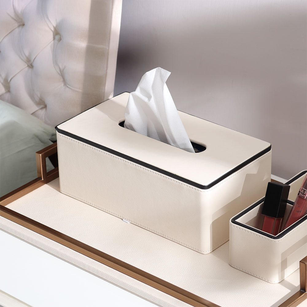 Node Tissue Box Holder - Cream