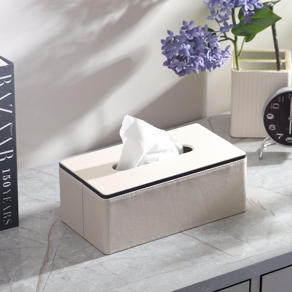 Node Tissue Box Holder - Cream
