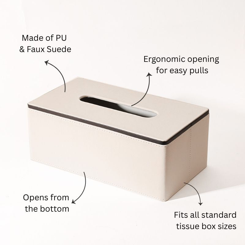 Node Tissue Box Holder - Cream