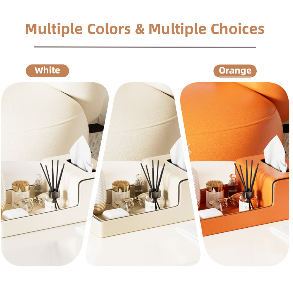 Node Tissue Box Holder with Tray - Greige