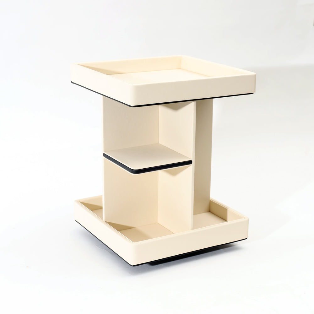 Node Tiered Rotating Cosmetic Organiser - Ivory