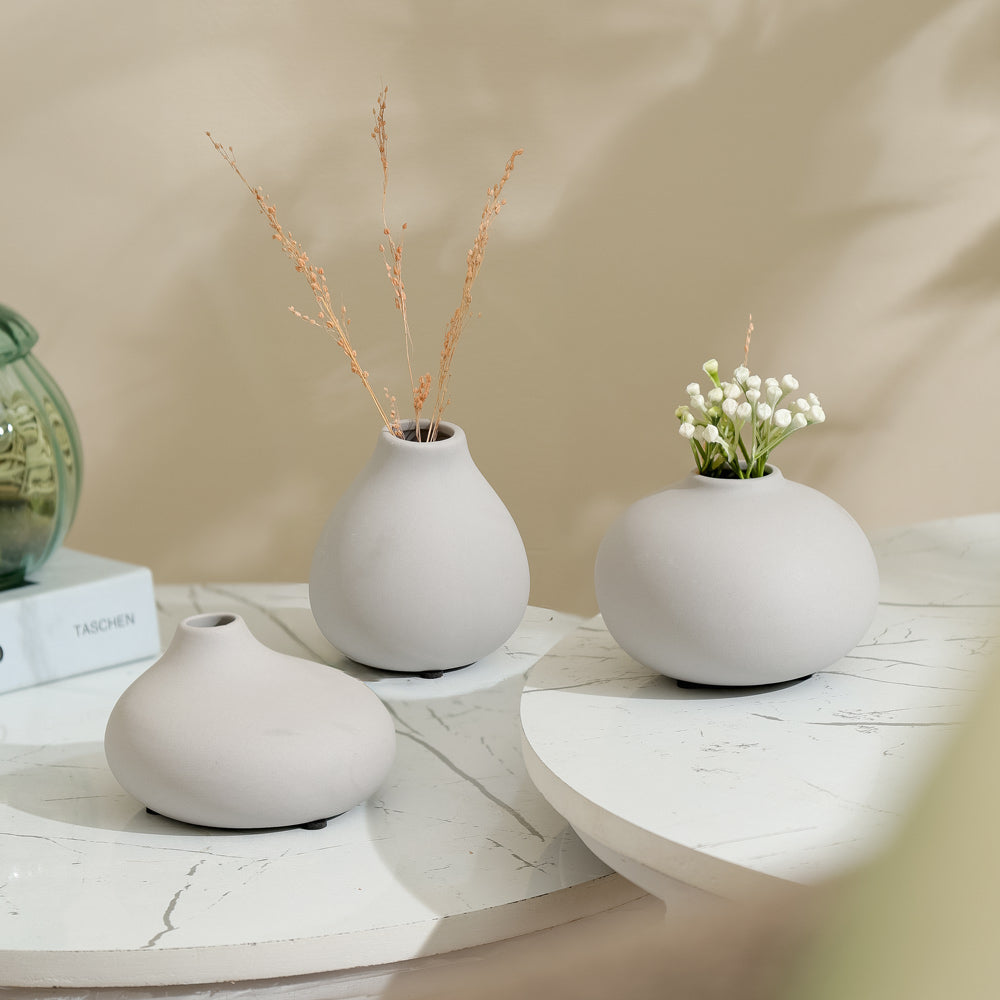 Nona Porcelain Mini Vases, Set of 3 - Micro Chip