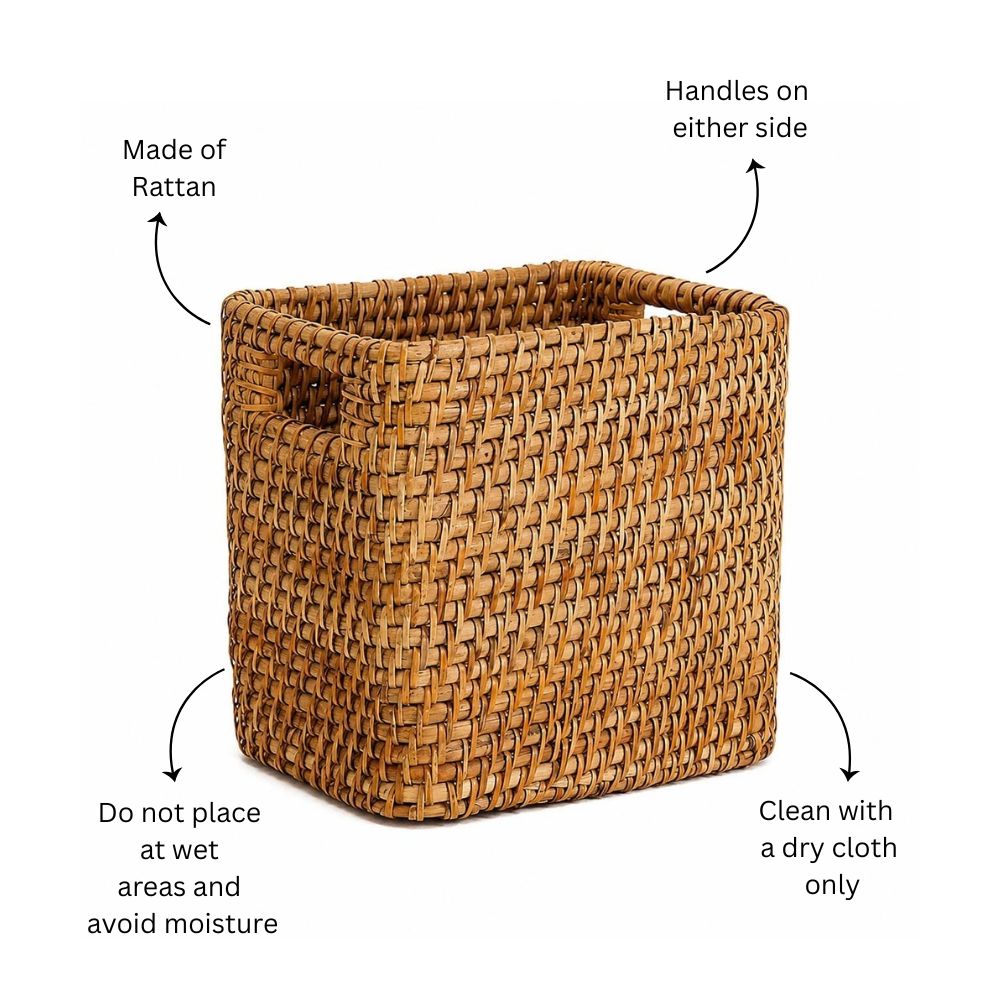 Nora Rattan Storage Basket Medium - Natural