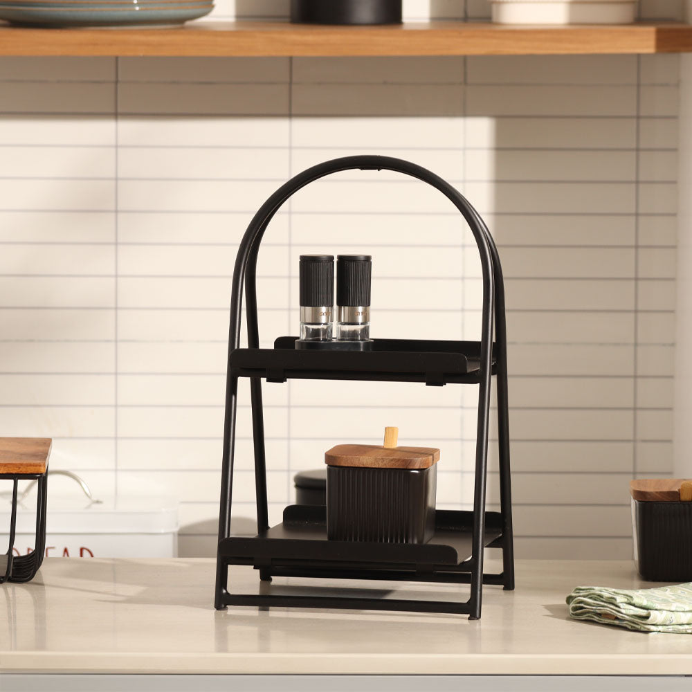 Norman 2-Tier Metal Caddy - Black