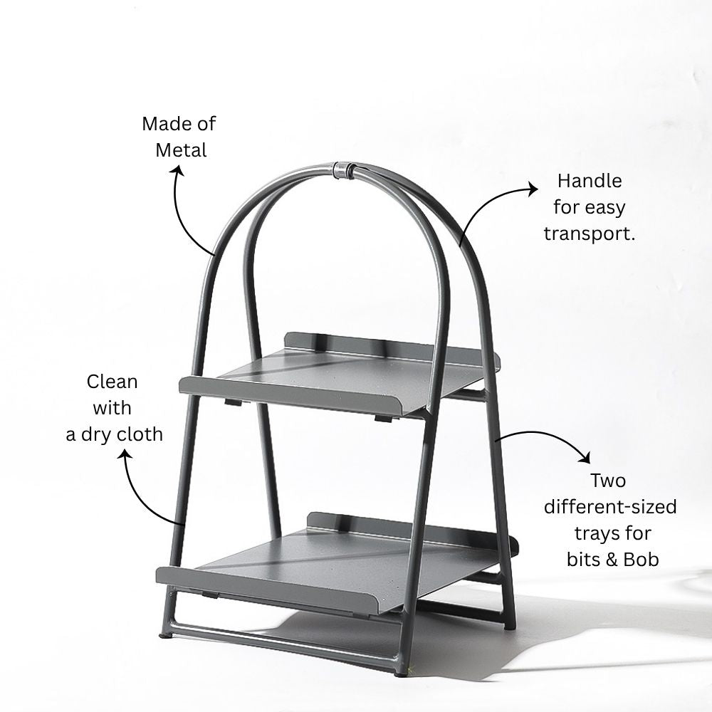 Norman 2-Tier Metal Caddy - Grey
