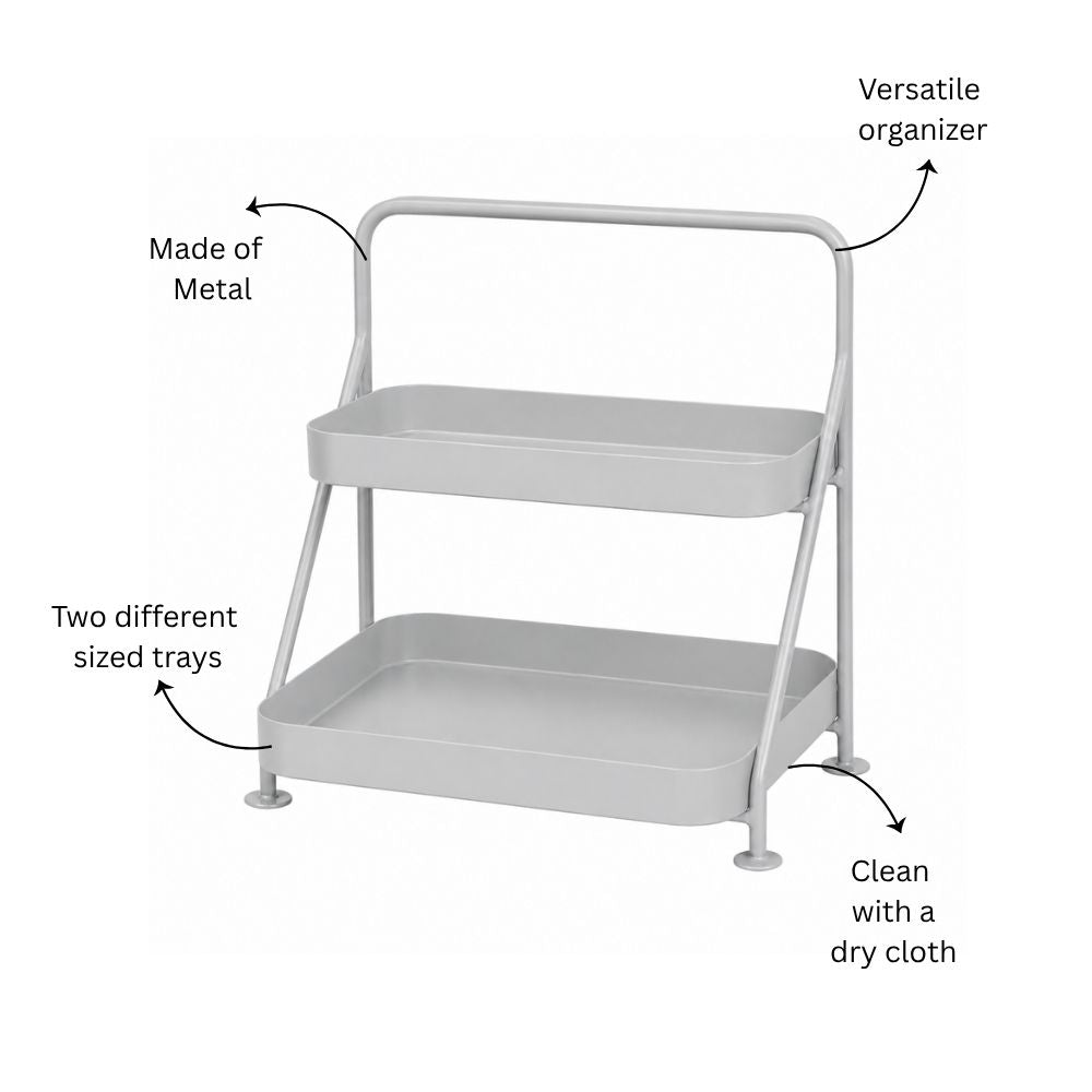 Norman 2-Tier Metal Organizer - Grey