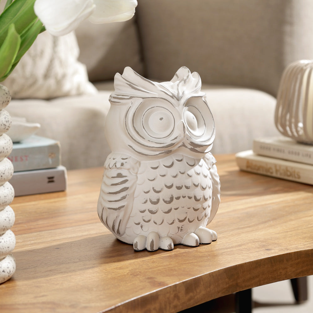 Night Owl Sculpture Small - Vintage White