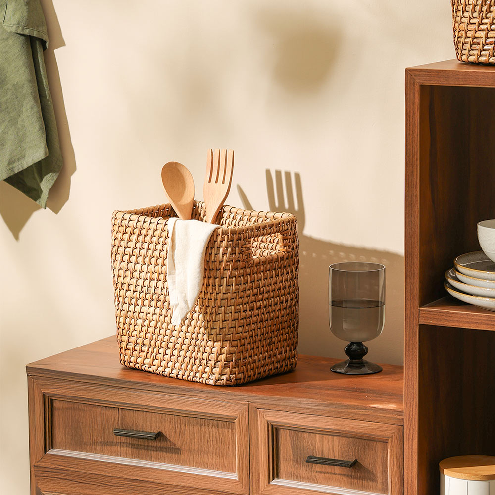 Nora Rattan Storage Basket Medium - Natural
