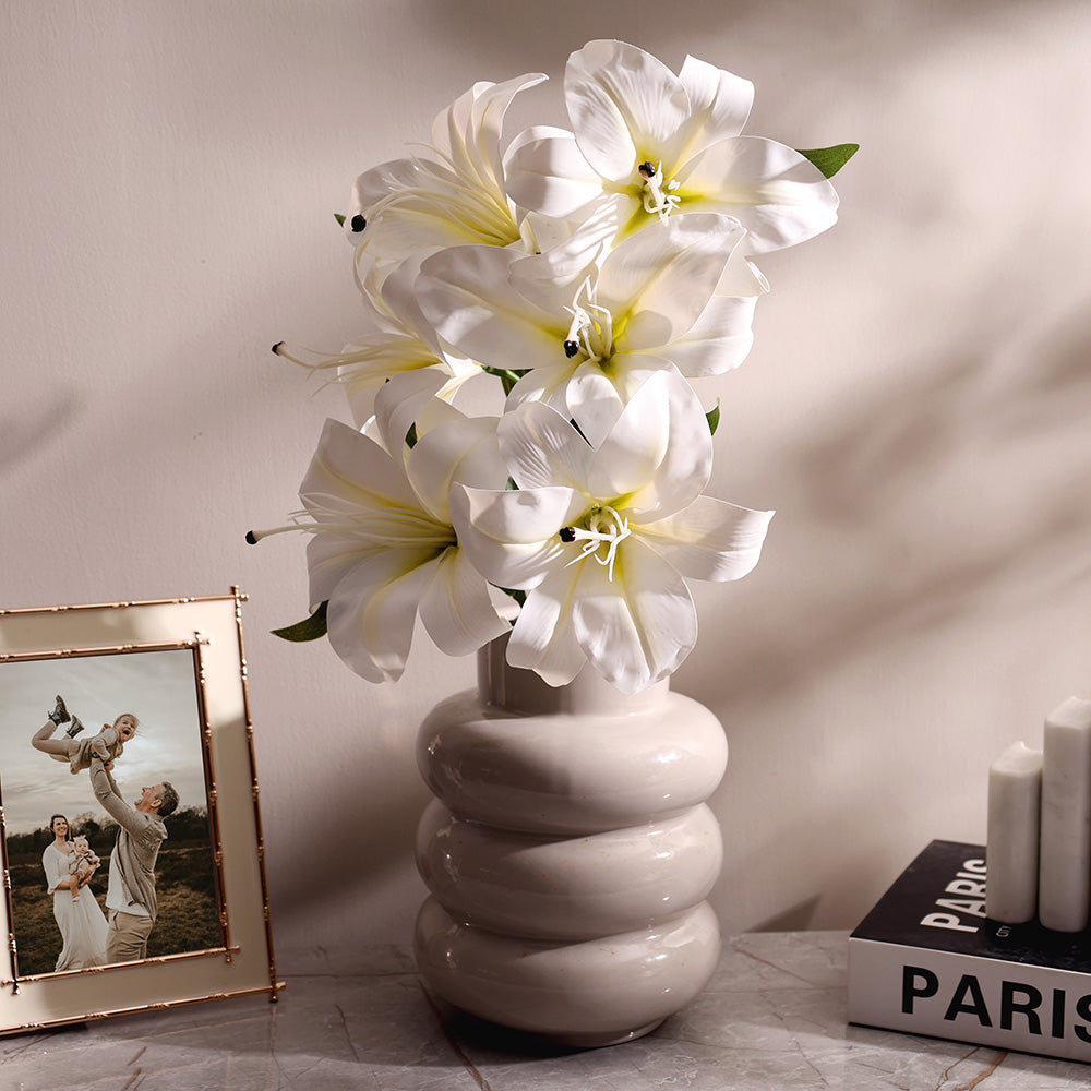 Oriental Lily Faux Bunch - White