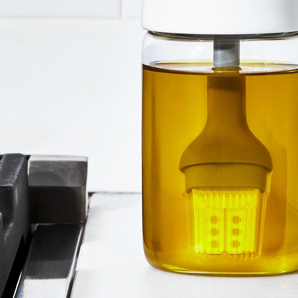 Good Grips Glass Oil Bottle & Silicone Brush Set