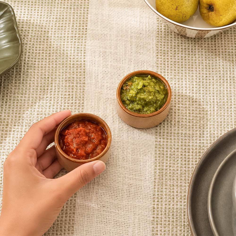 Oasis Dip Bowls, Set of 2 - Dark Sand