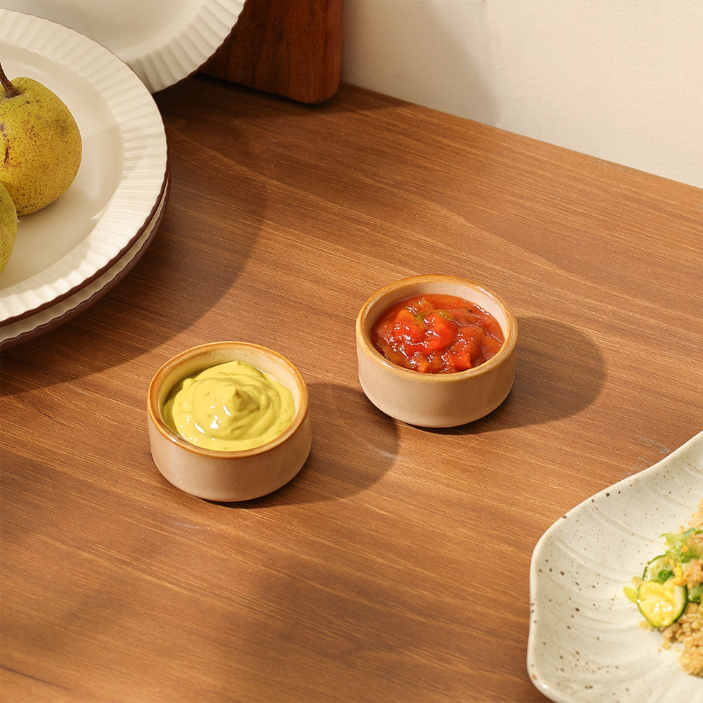 Oasis Dip Bowls, Set of 2 - Dark Sand